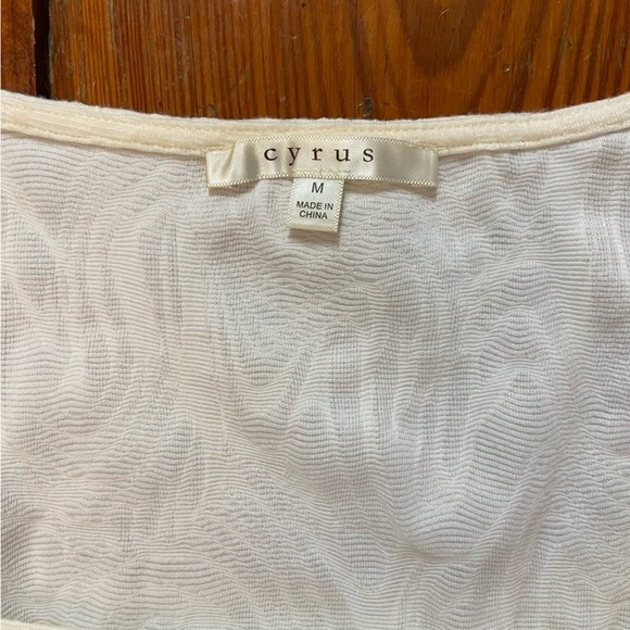 Cyrus Ladies Long Sleeve Pullover Blouse Size Medium Cream Textured Stretch - Picture 7 of 9